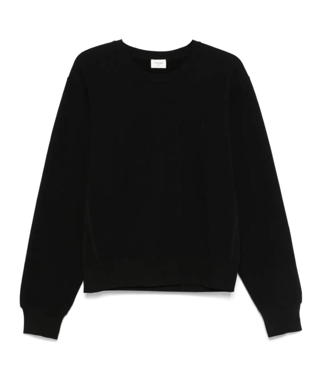 SAINT LAURENT Черный хлопковый джемпер / свитер, фото 1