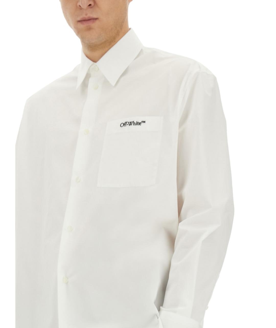 OFF-WHITE Белая хлопковая кэжуал рубашка, фото 2