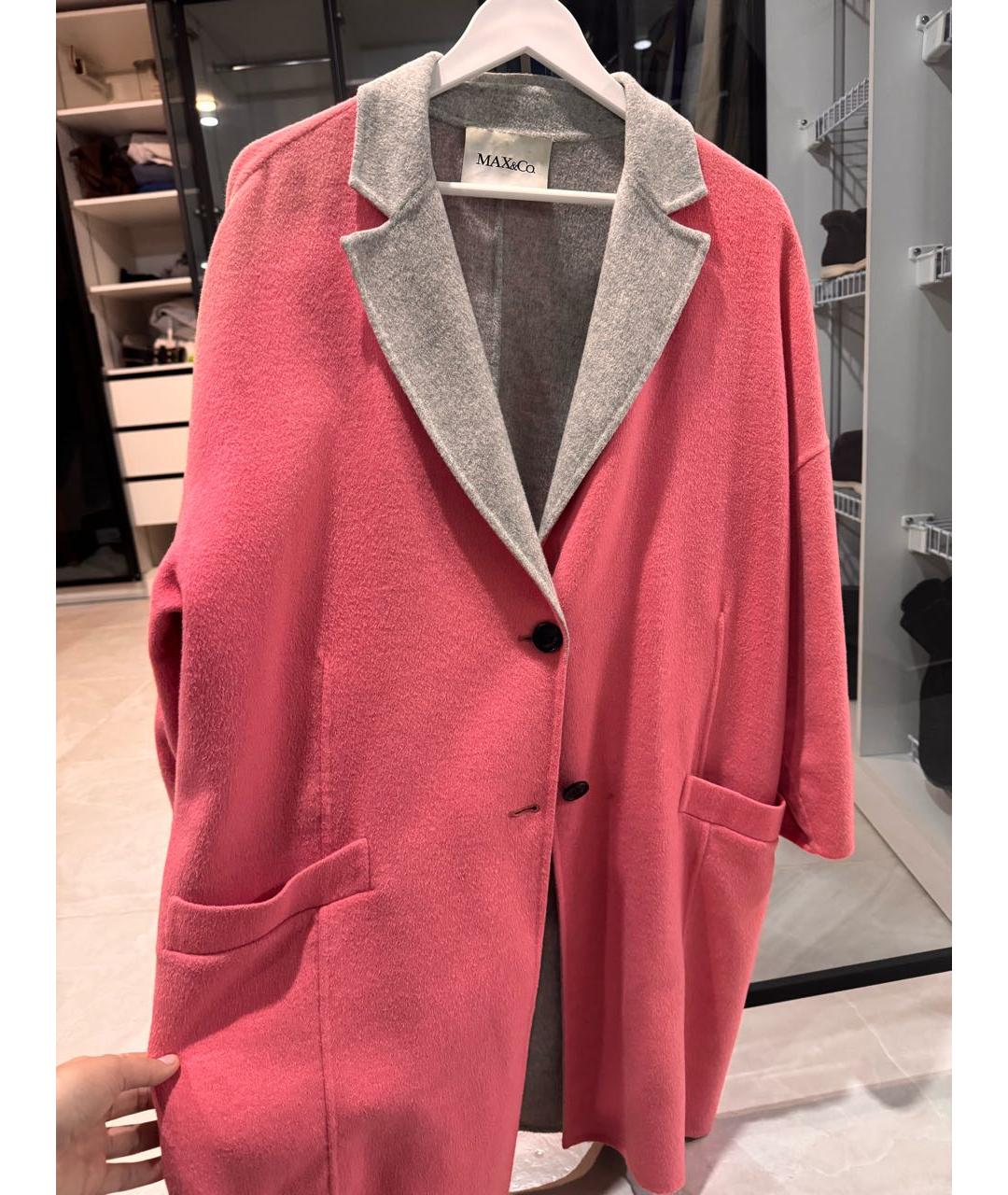 'S MAX MARA Коралловое шерстяное пальто, фото 6