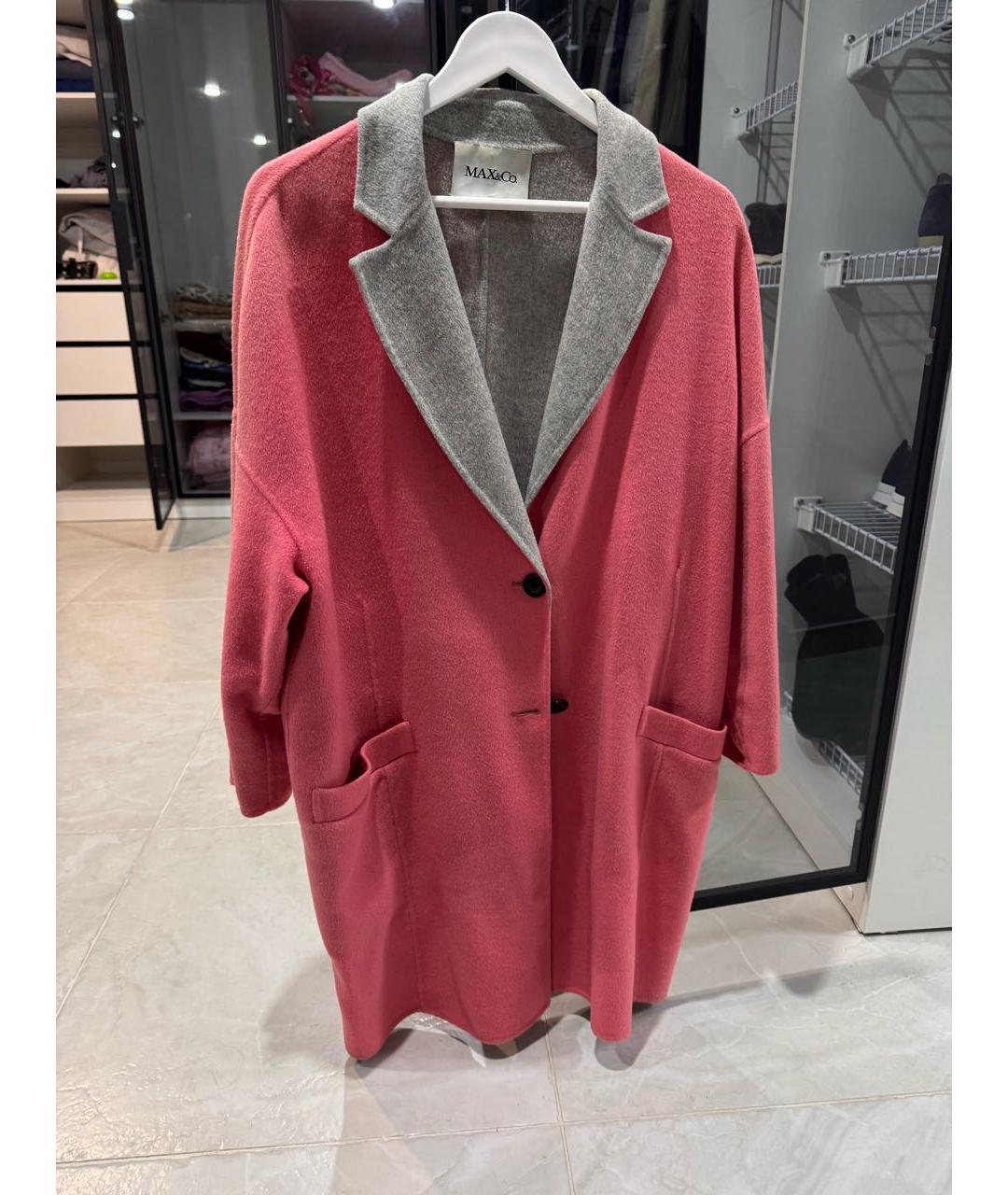 'S MAX MARA Коралловое шерстяное пальто, фото 5