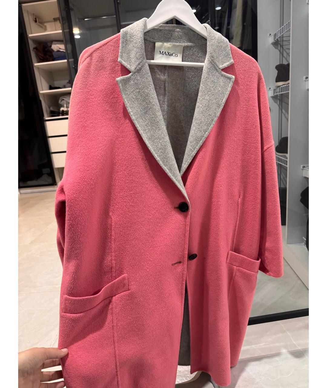 'S MAX MARA Коралловое шерстяное пальто, фото 3