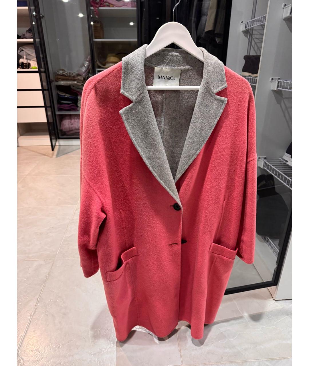 'S MAX MARA Коралловое шерстяное пальто, фото 7