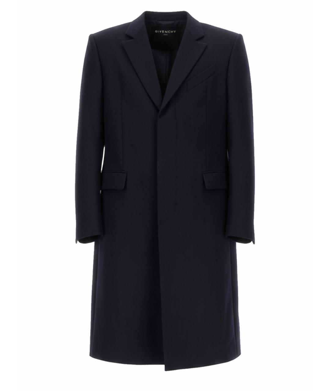 GIVENCHY Синее шерстяное пальто, фото 1