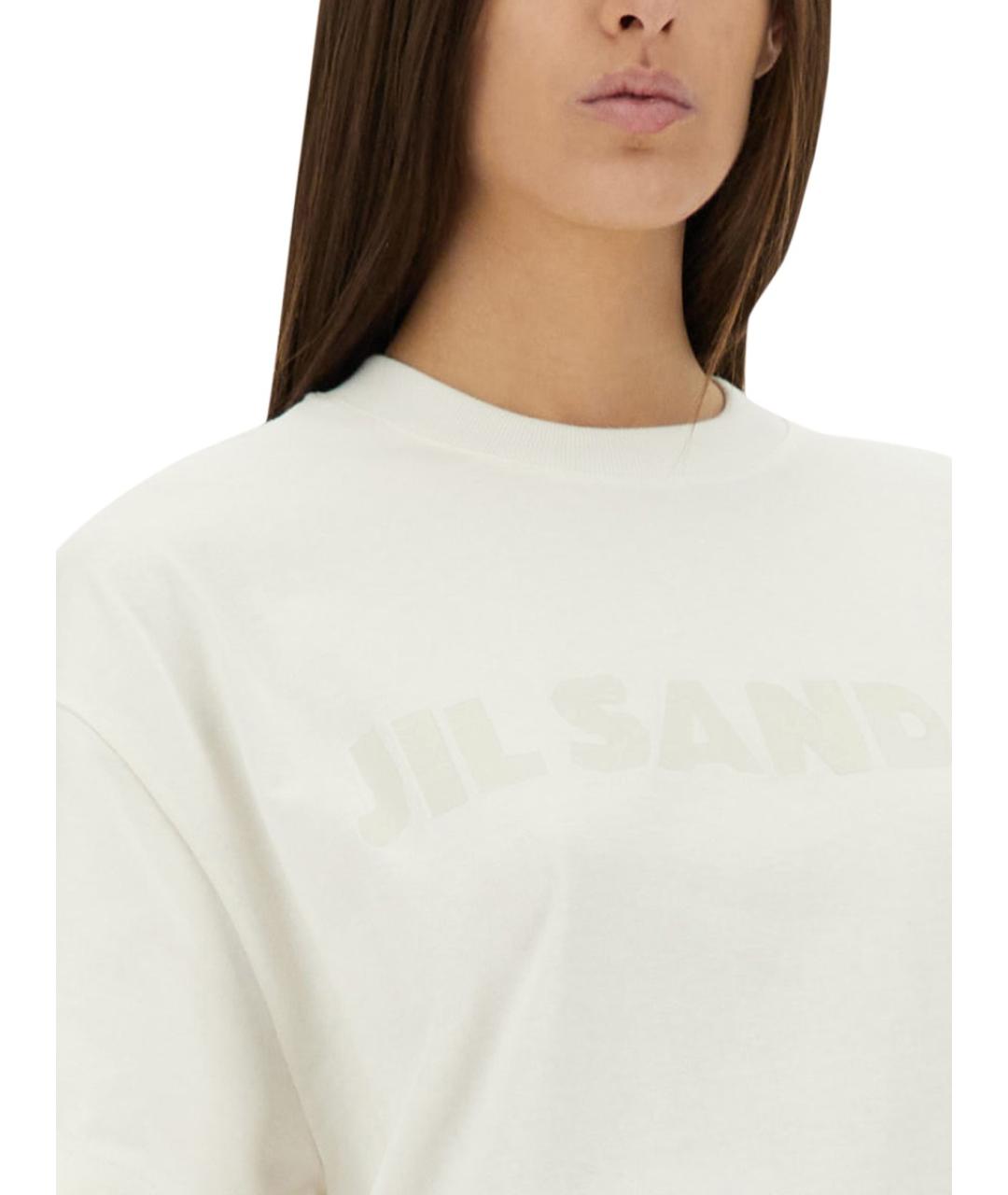 JIL SANDER Белая хлопковая футболка, фото 2