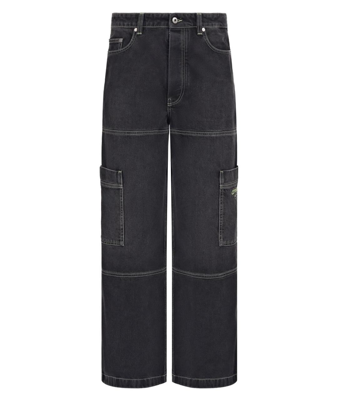 OFF-WHITE Черные хлопковые повседневные брюки, фото 1