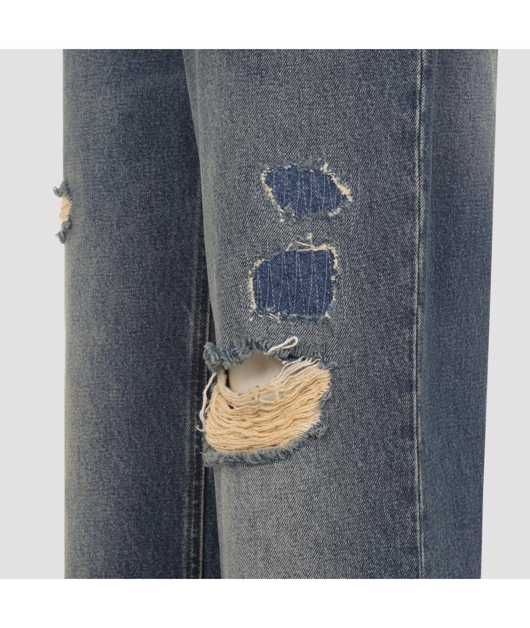 DOLCE&GABBANA Синие хлопковые прямые джинсы, фото 4