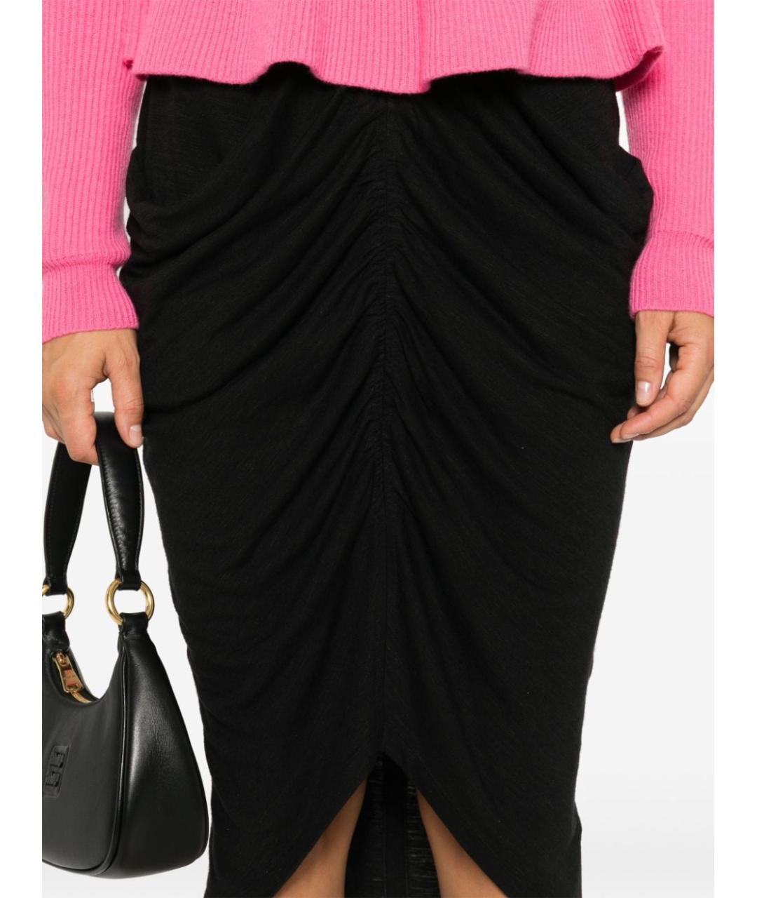 ISABEL MARANT Черная шерстяная юбка миди, фото 3