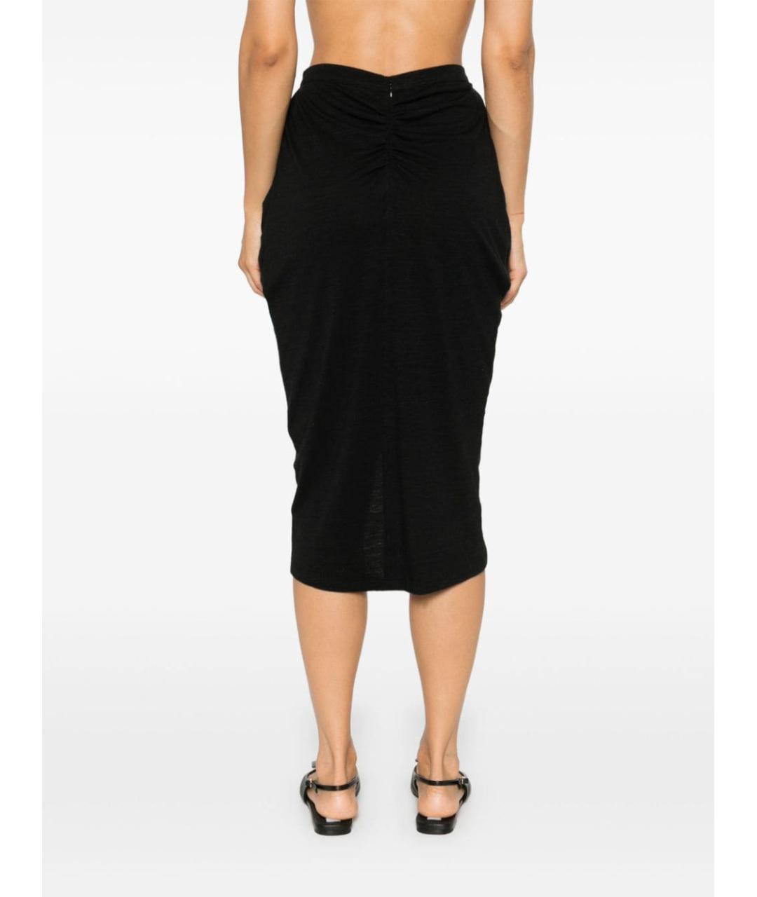 ISABEL MARANT Черная шерстяная юбка миди, фото 2