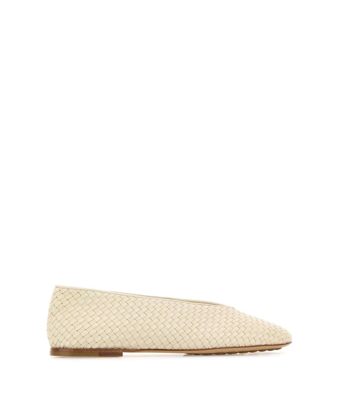 BOTTEGA VENETA Бежевые кожаные балетки, фото 1