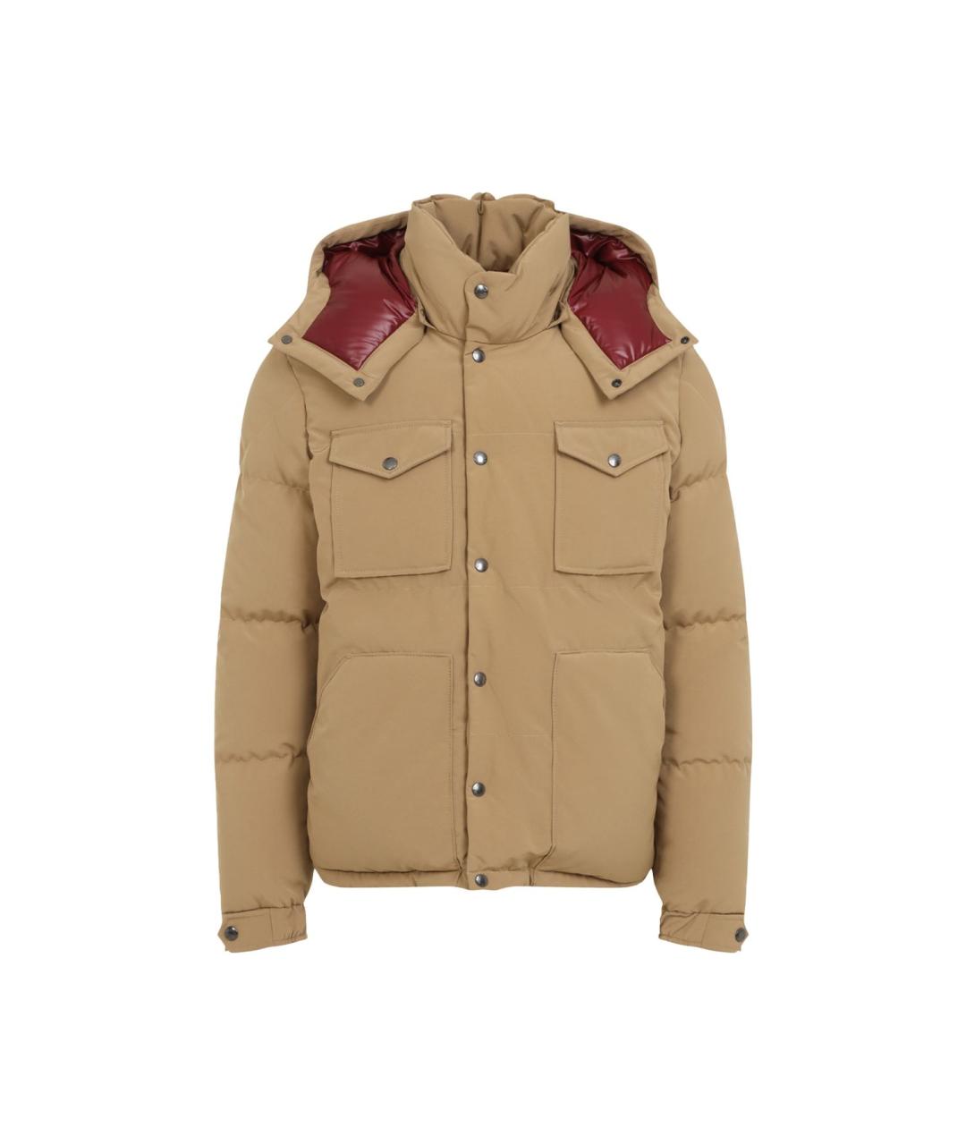 MONCLER Бежевая полиэстеровая куртка, фото 1