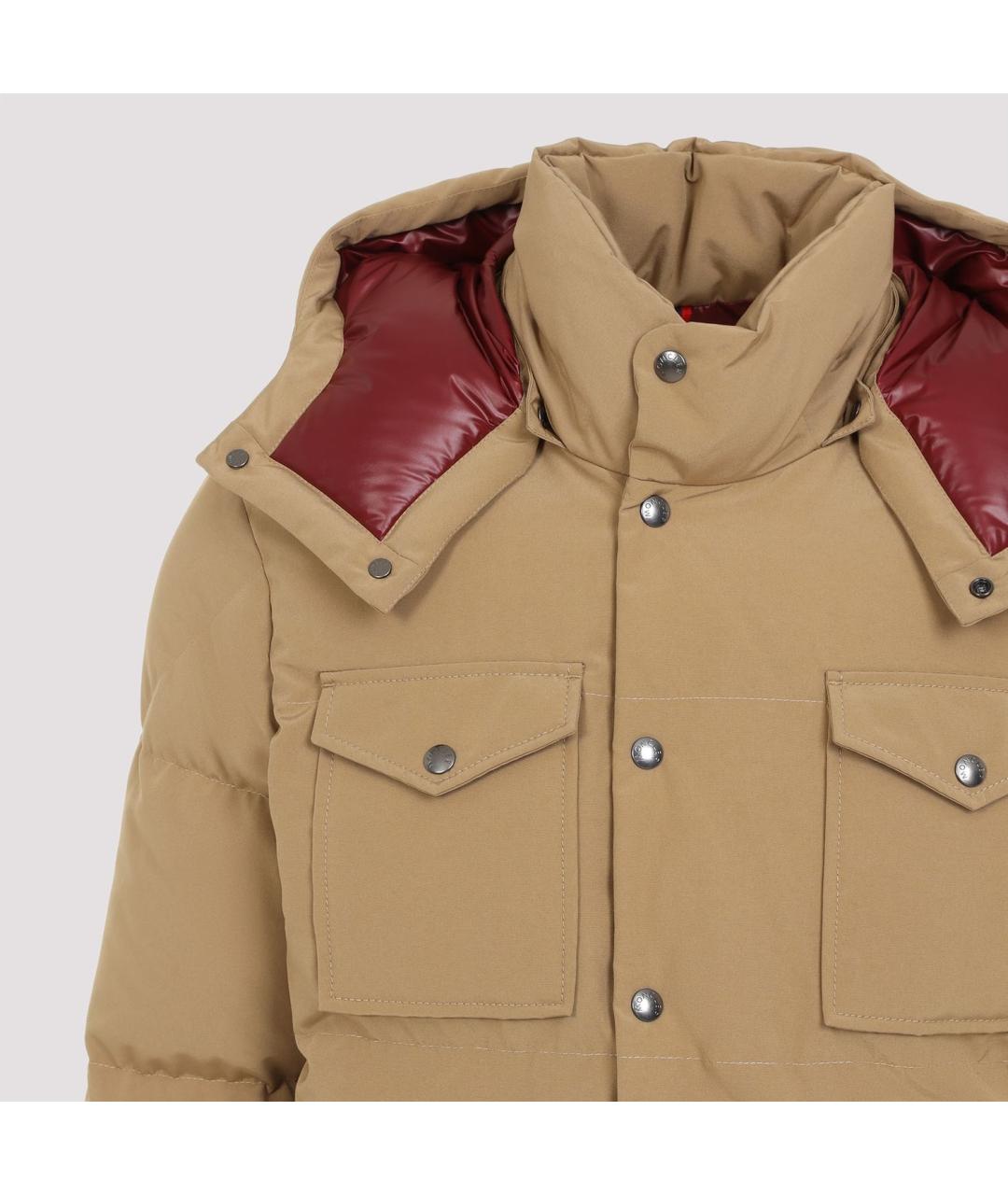 MONCLER Бежевая полиэстеровая куртка, фото 3