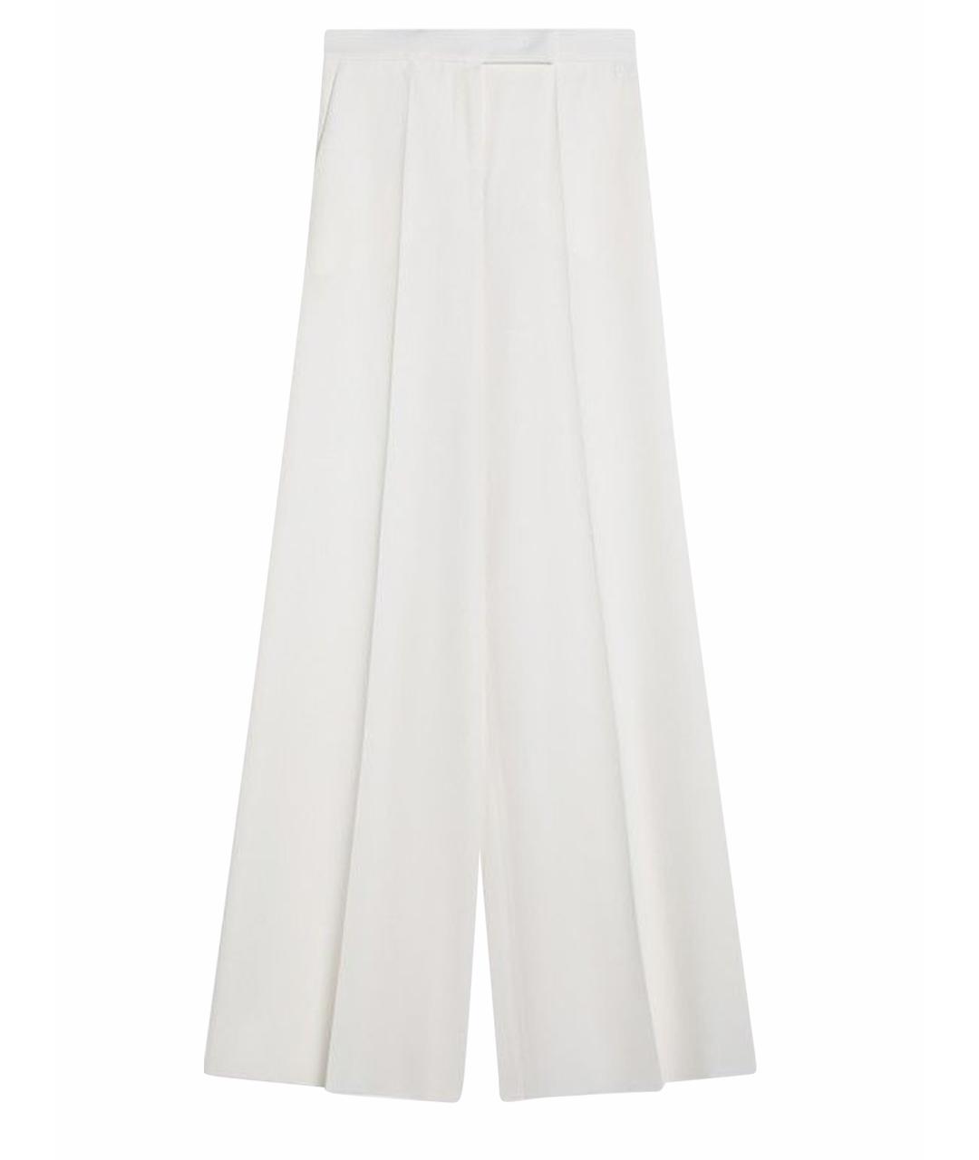 MAX MARA Белые шерстяные прямые брюки, фото 1