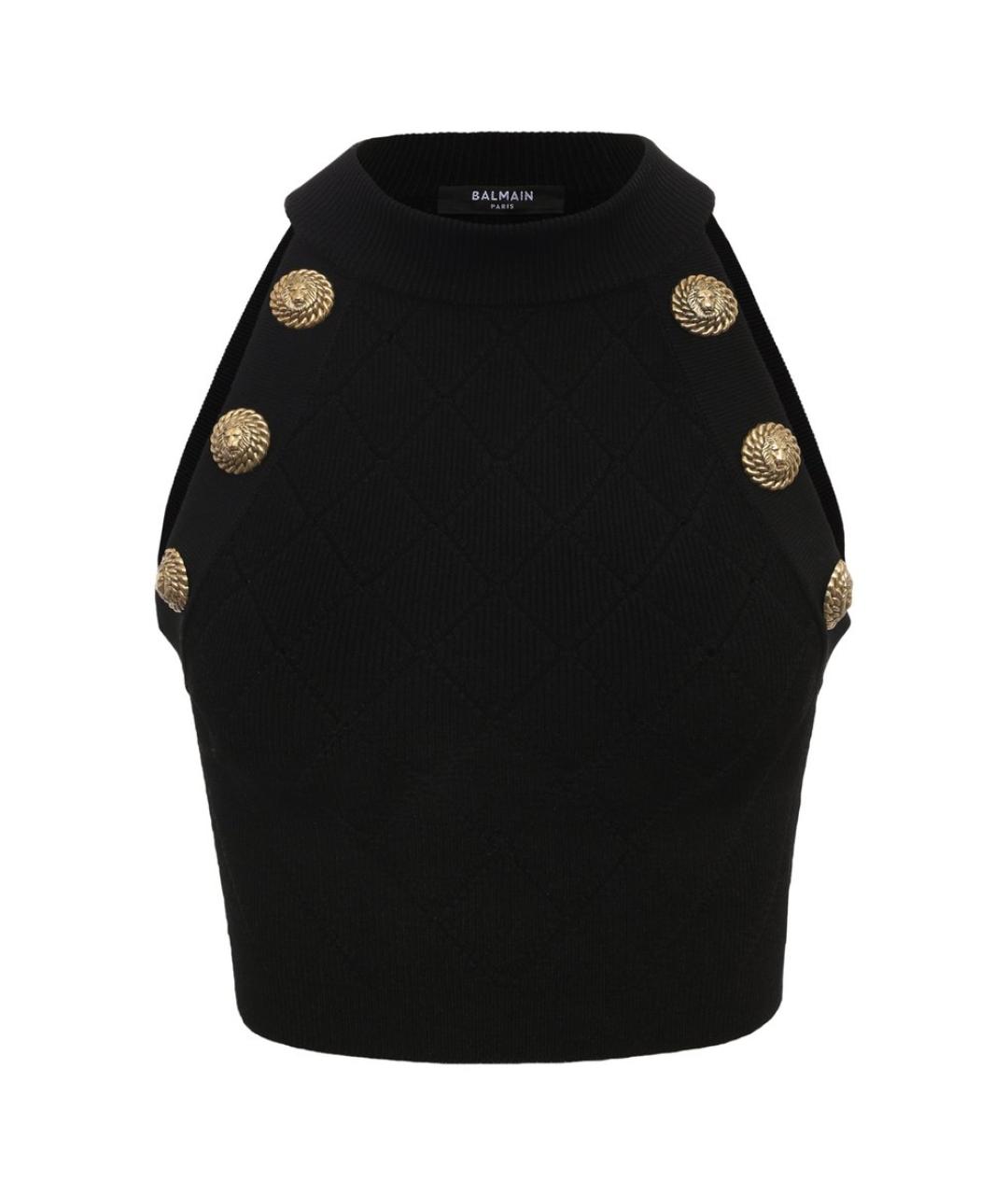 BALMAIN Черная вискозная майка, фото 1