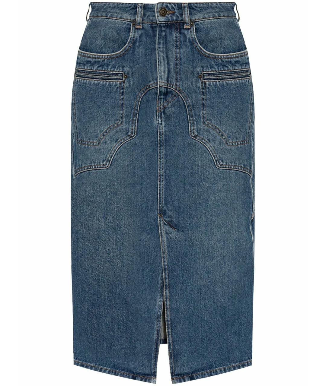 ISABEL MARANT Синяя хлопковая юбка миди, фото 1