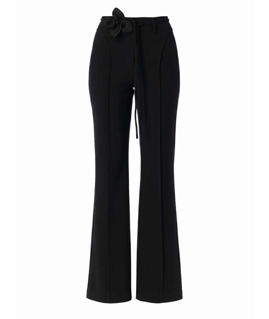 ROTATE Черные полиэстеровые прямые брюки, фото 1