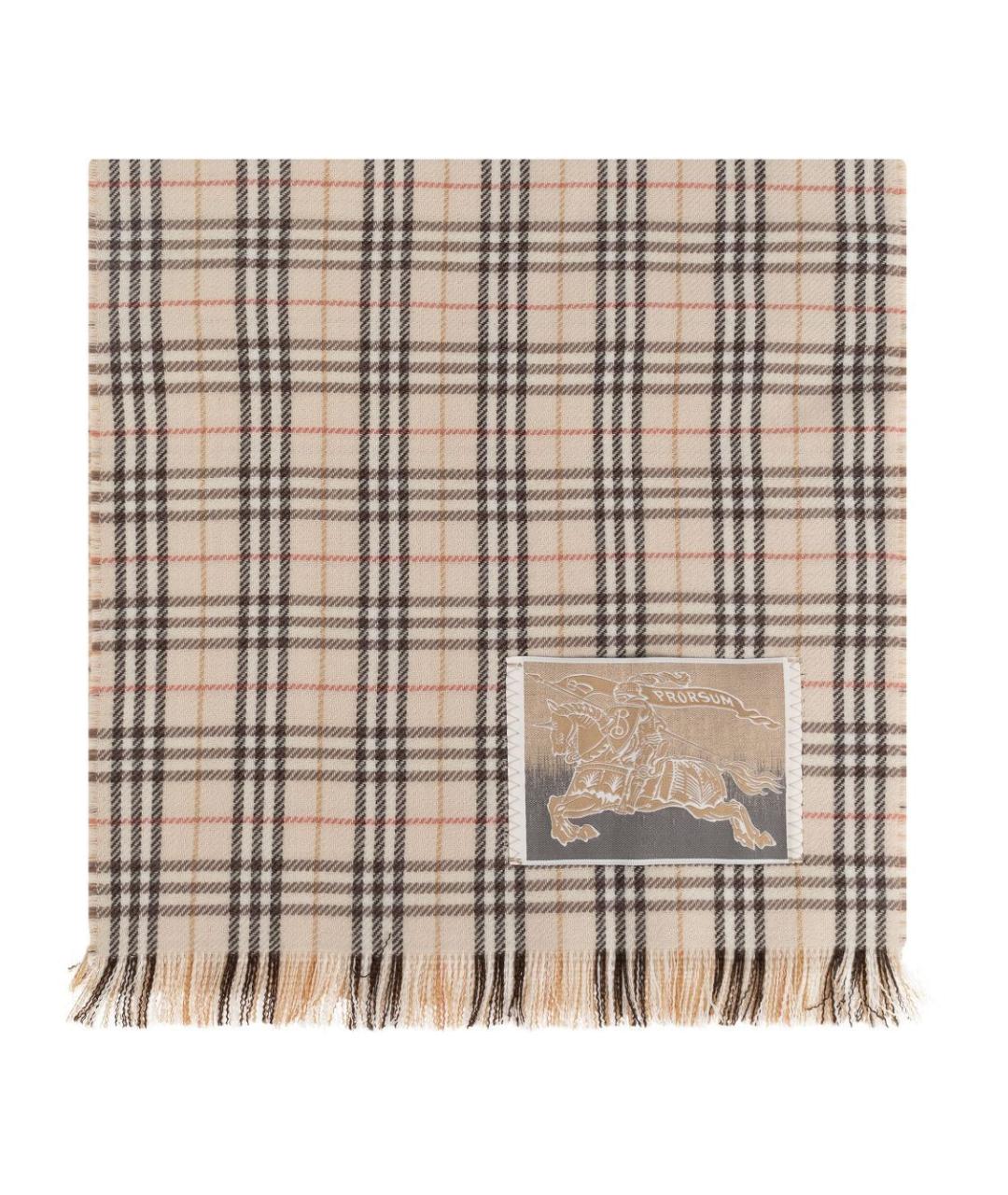 BURBERRY Бежевый шерстяной шарф, фото 1
