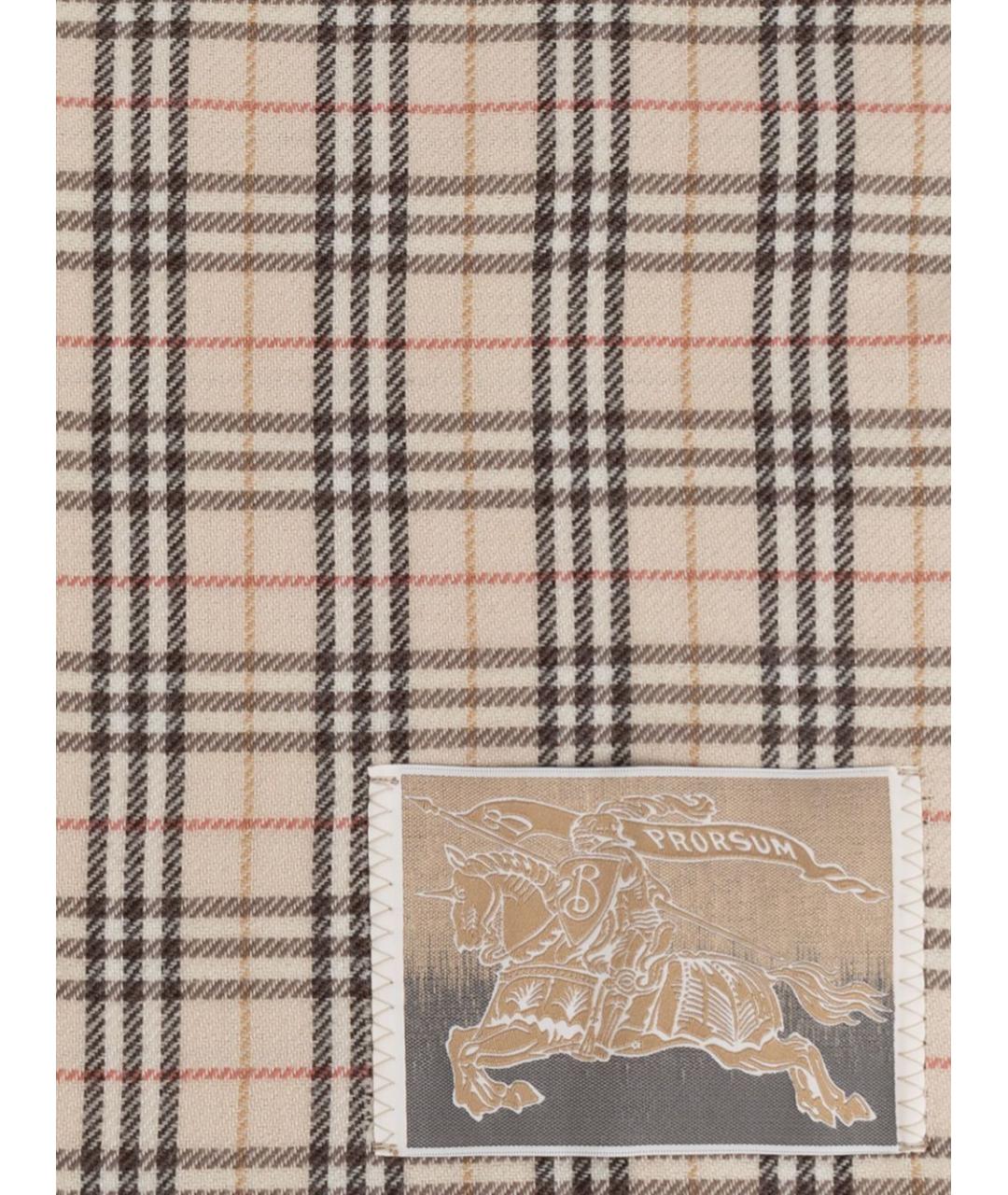 BURBERRY Бежевый шерстяной шарф, фото 2