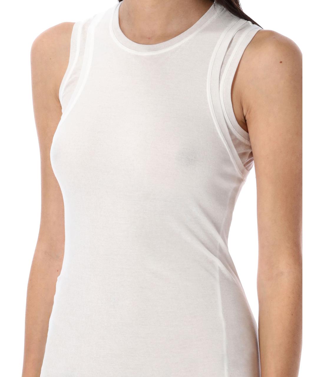 JIL SANDER Белое хлопковое повседневное платье, фото 4