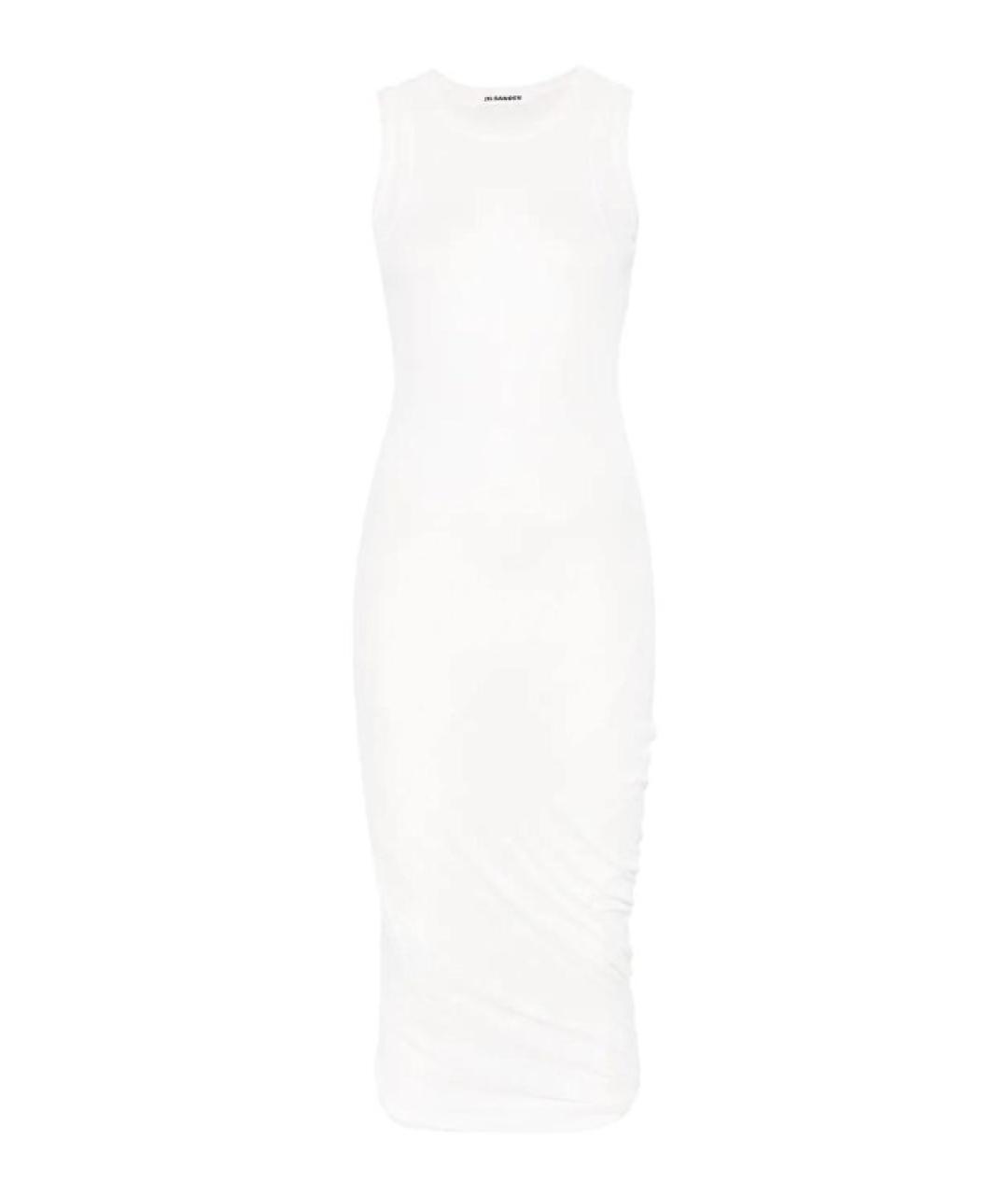 JIL SANDER Белое хлопковое повседневное платье, фото 1