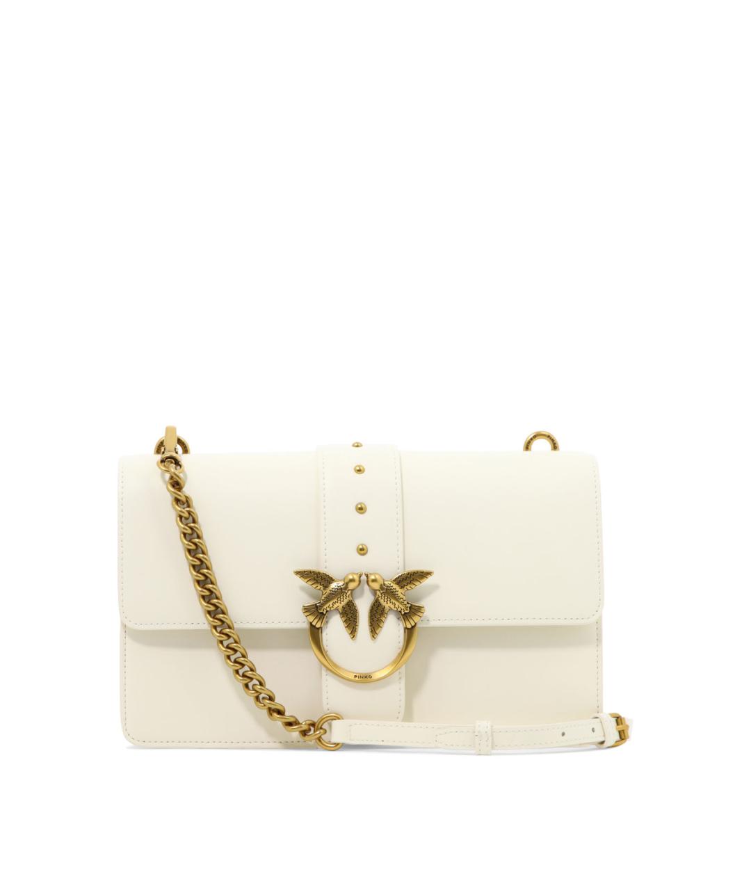 PINKO Белая кожаная сумка через плечо, фото 1