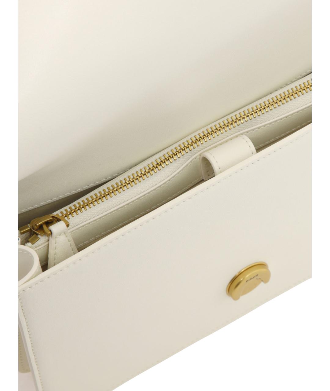 PINKO Белая кожаная сумка через плечо, фото 5