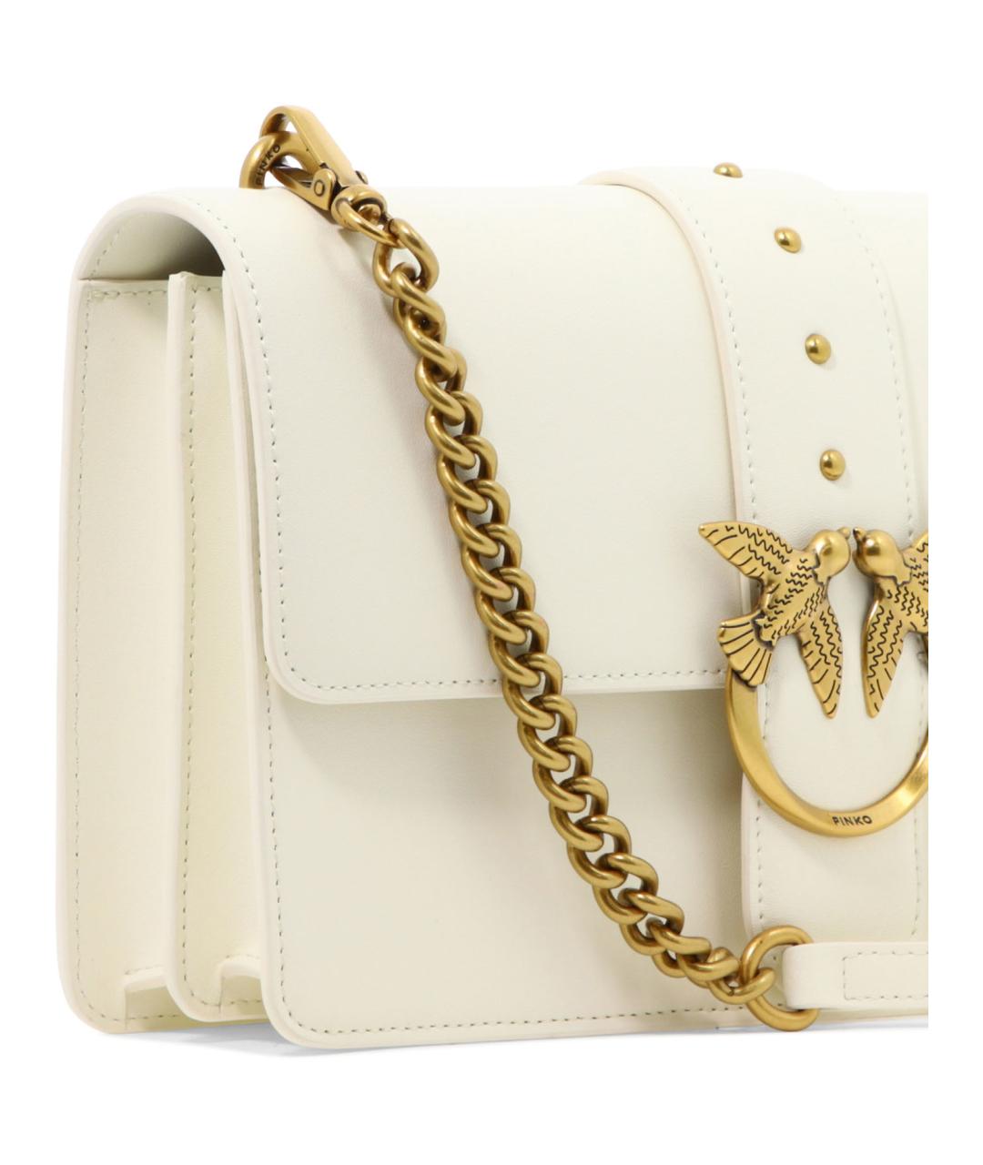 PINKO Белая кожаная сумка через плечо, фото 4