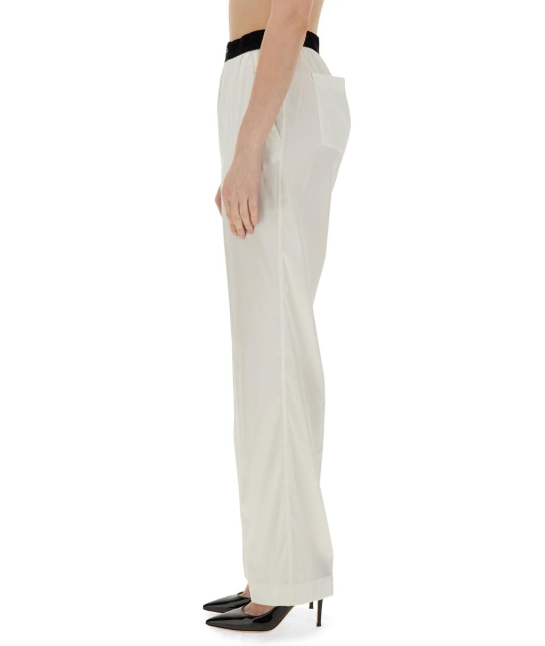 TOM FORD Белые шелковые прямые брюки, фото 5
