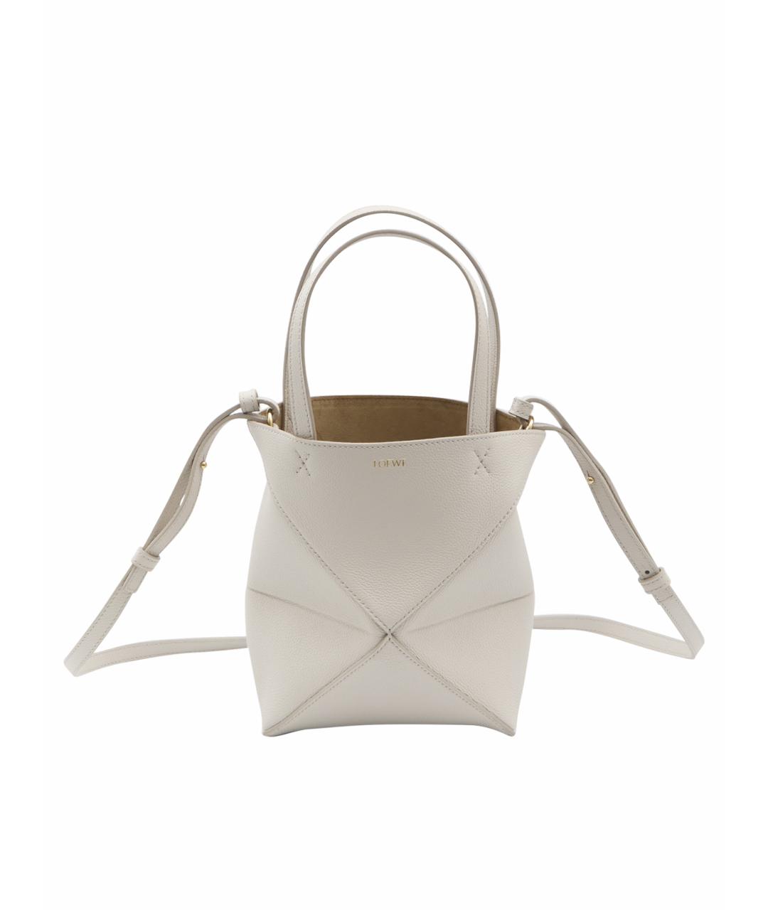 LOEWE Бежевая кожаная сумка тоут, фото 1