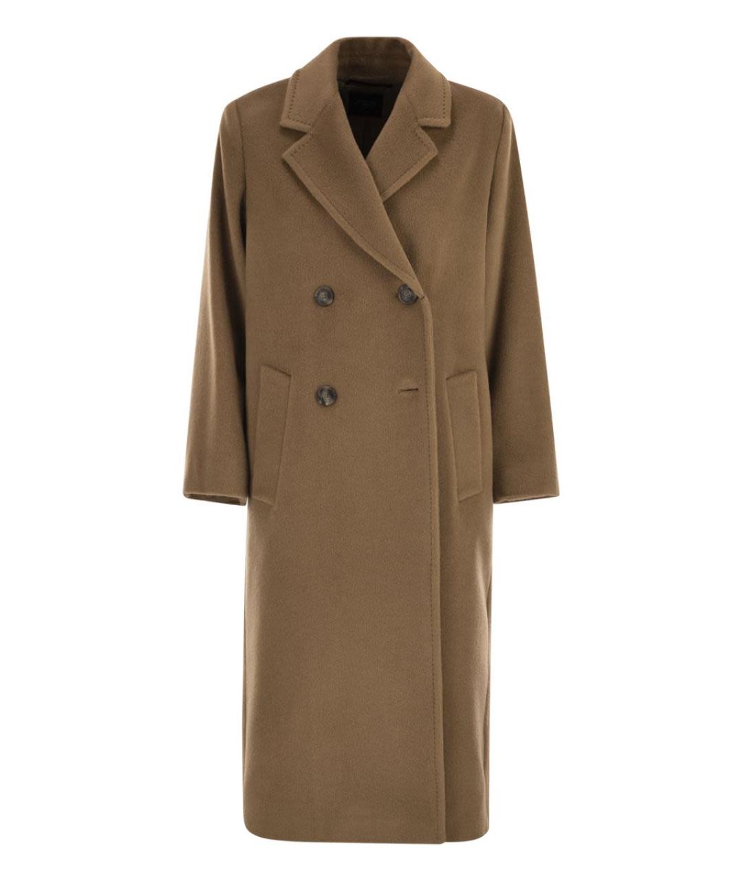 WEEKEND MAX MARA Бежевое шерстяное пальто, фото 1