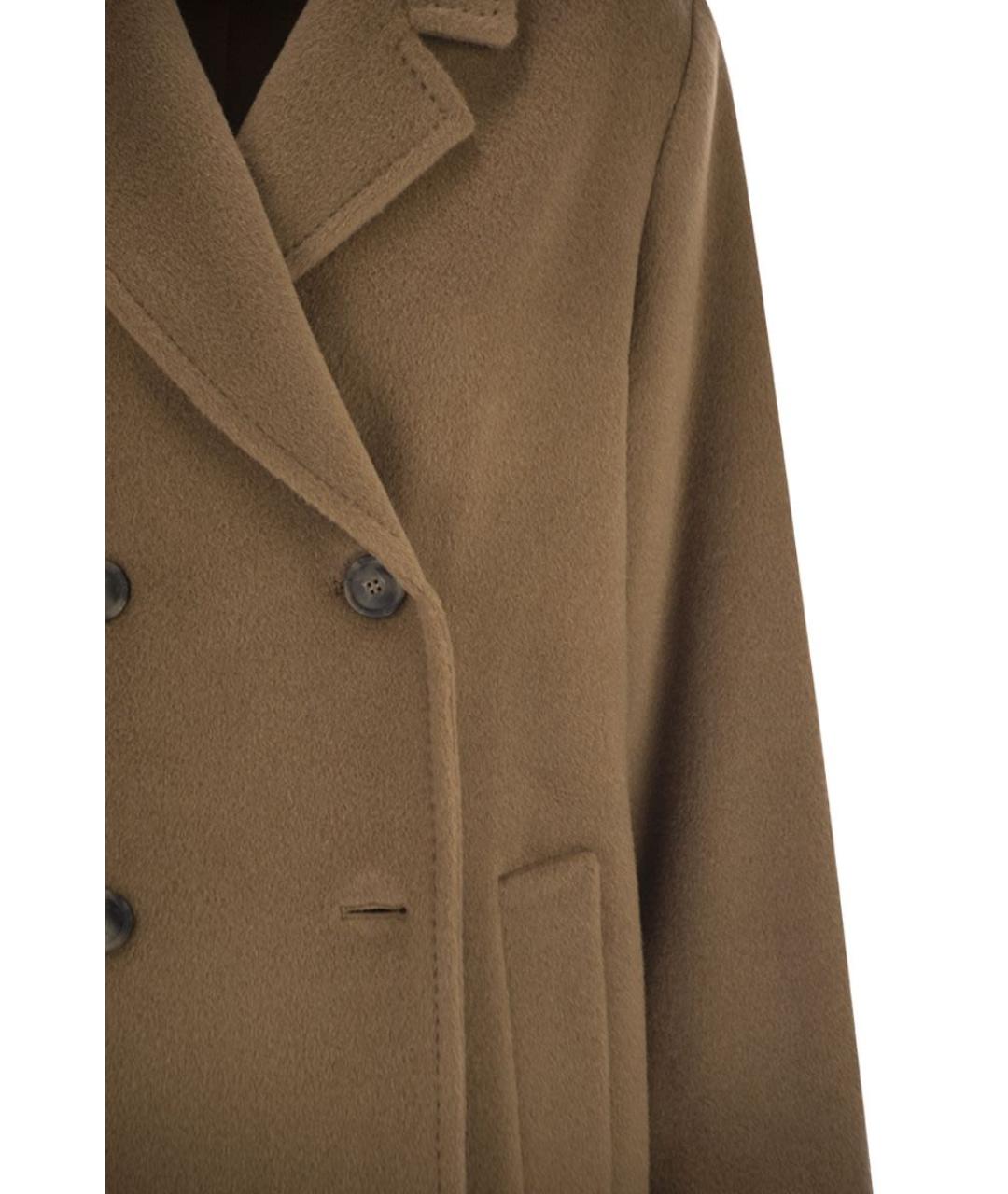 WEEKEND MAX MARA Бежевое шерстяное пальто, фото 4