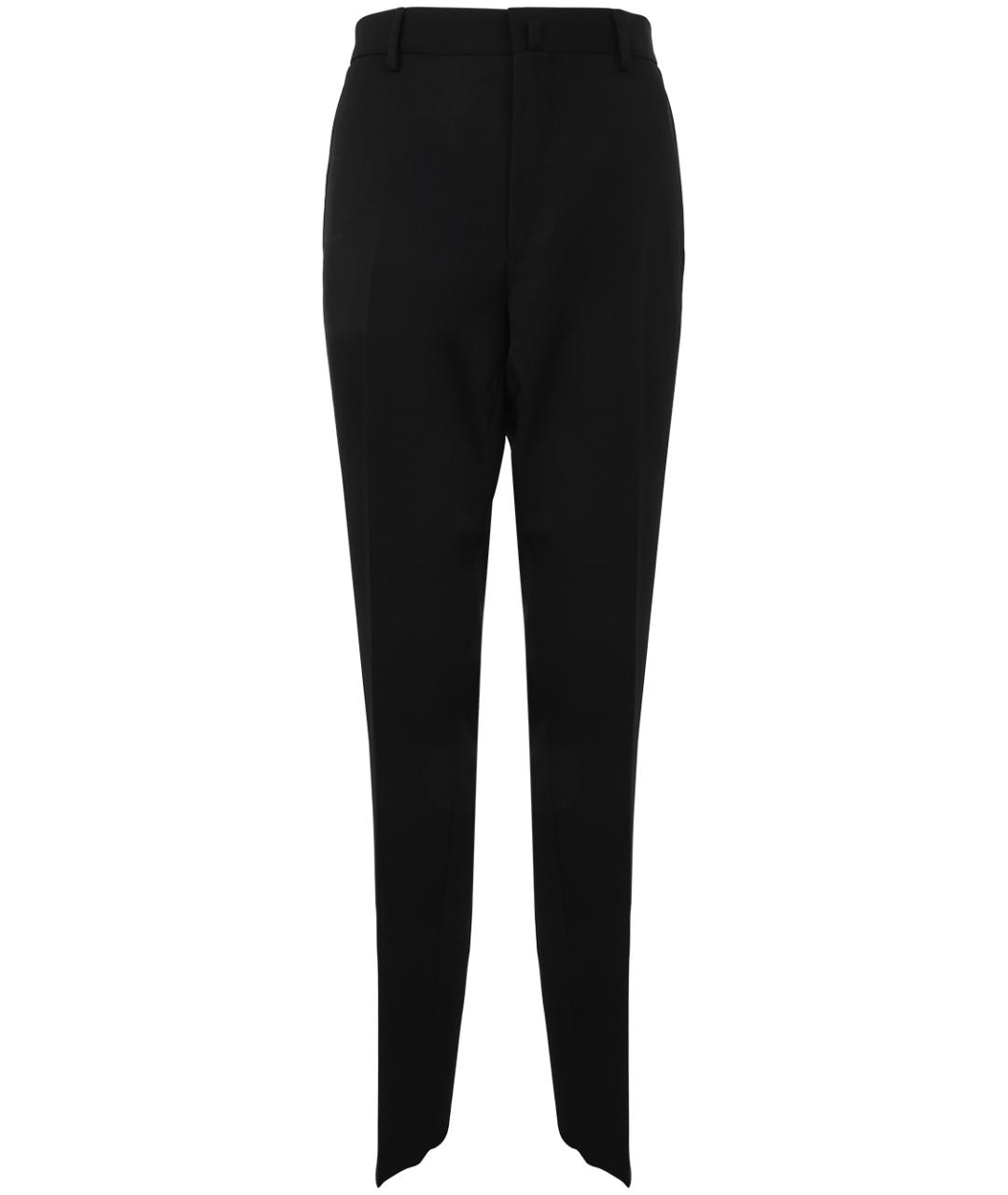 LANVIN Черные шерстяные прямые брюки, фото 1