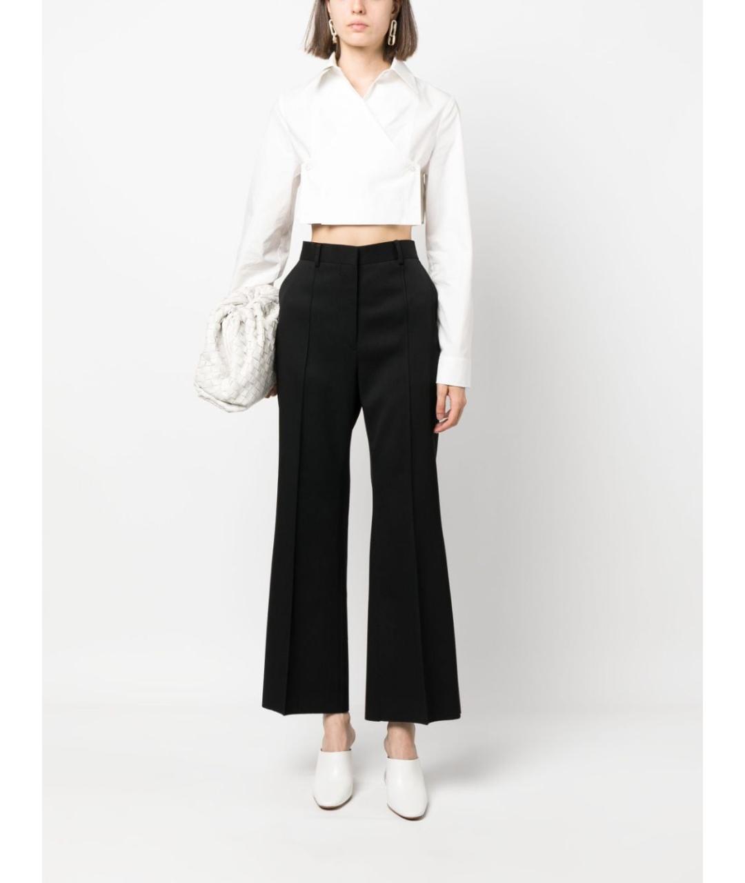 LANVIN Черные шерстяные прямые брюки, фото 5