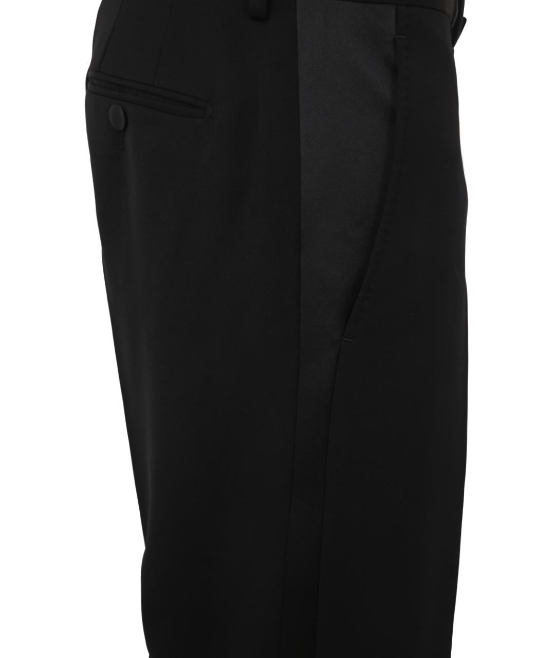 LANVIN Черные шерстяные прямые брюки, фото 3