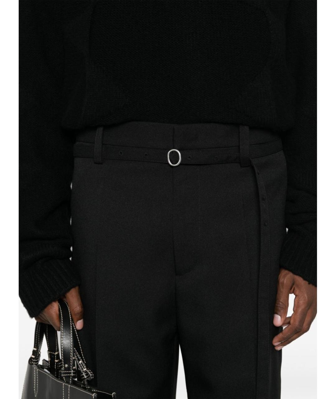 JIL SANDER Черные полиэстеровые повседневные брюки, фото 5