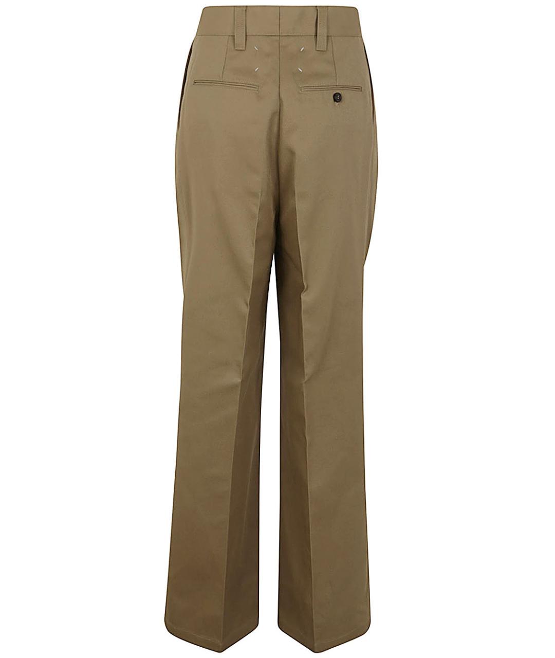 MAISON MARGIELA Коричневые хлопковые прямые брюки, фото 4