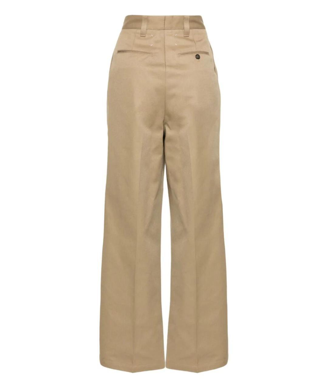 MAISON MARGIELA Коричневые хлопковые прямые брюки, фото 2