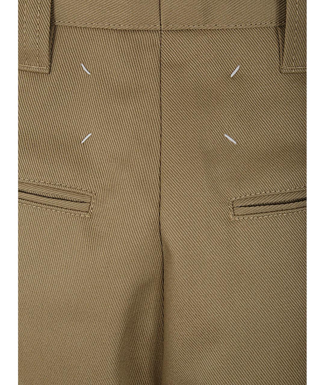 MAISON MARGIELA Коричневые хлопковые прямые брюки, фото 5