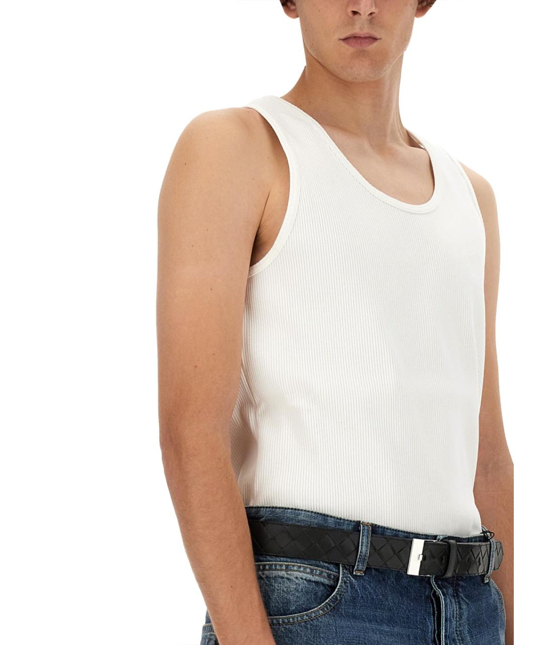 BOTTEGA VENETA Белая хлопковая майка, фото 4