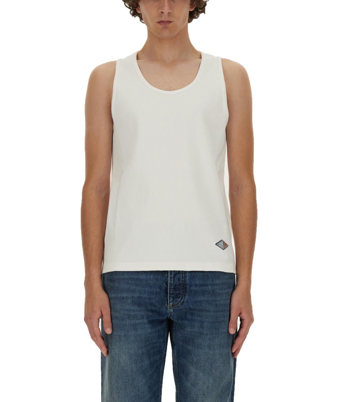 BOTTEGA VENETA Белая хлопковая майка, фото 5