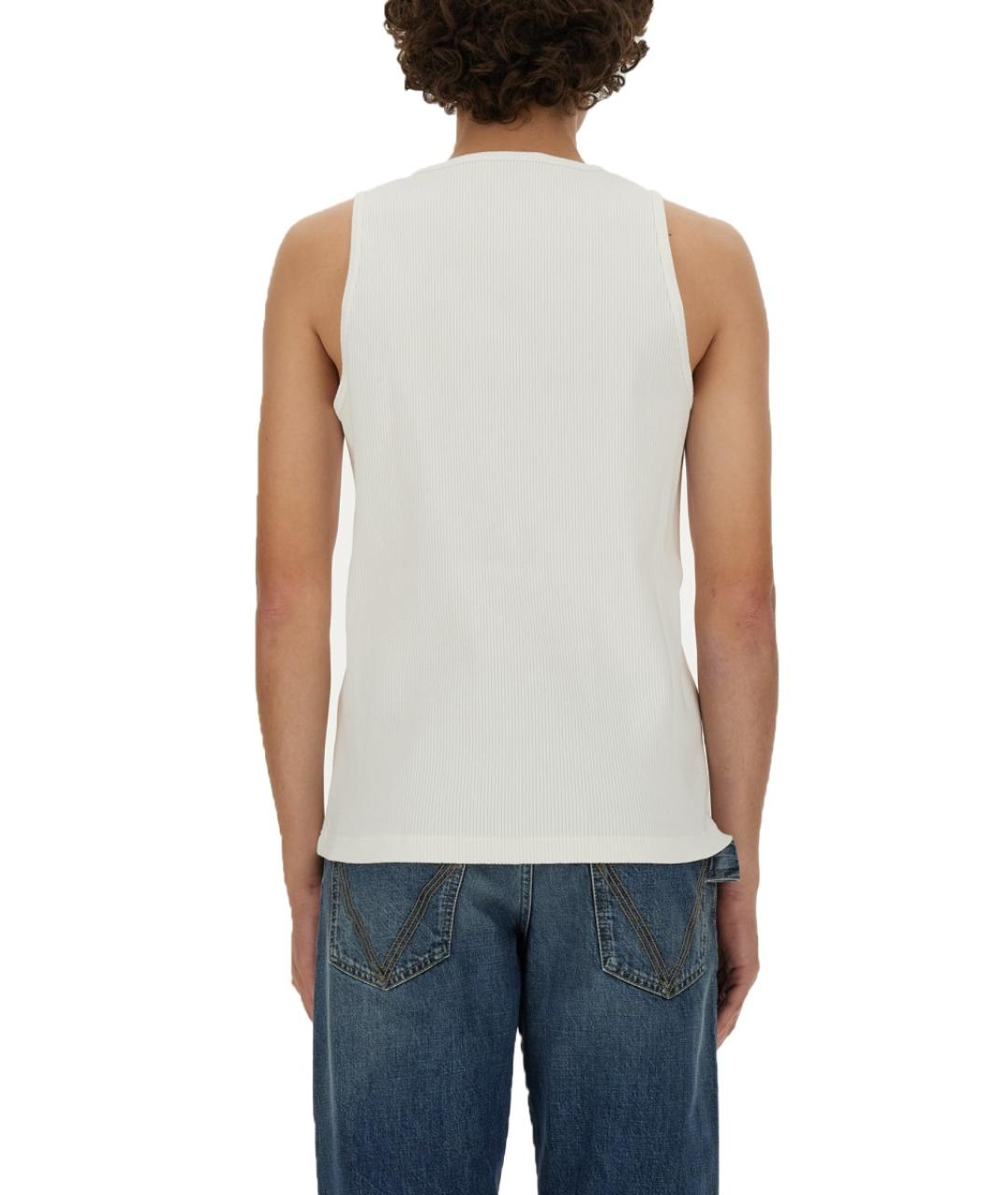 BOTTEGA VENETA Белая хлопковая майка, фото 3