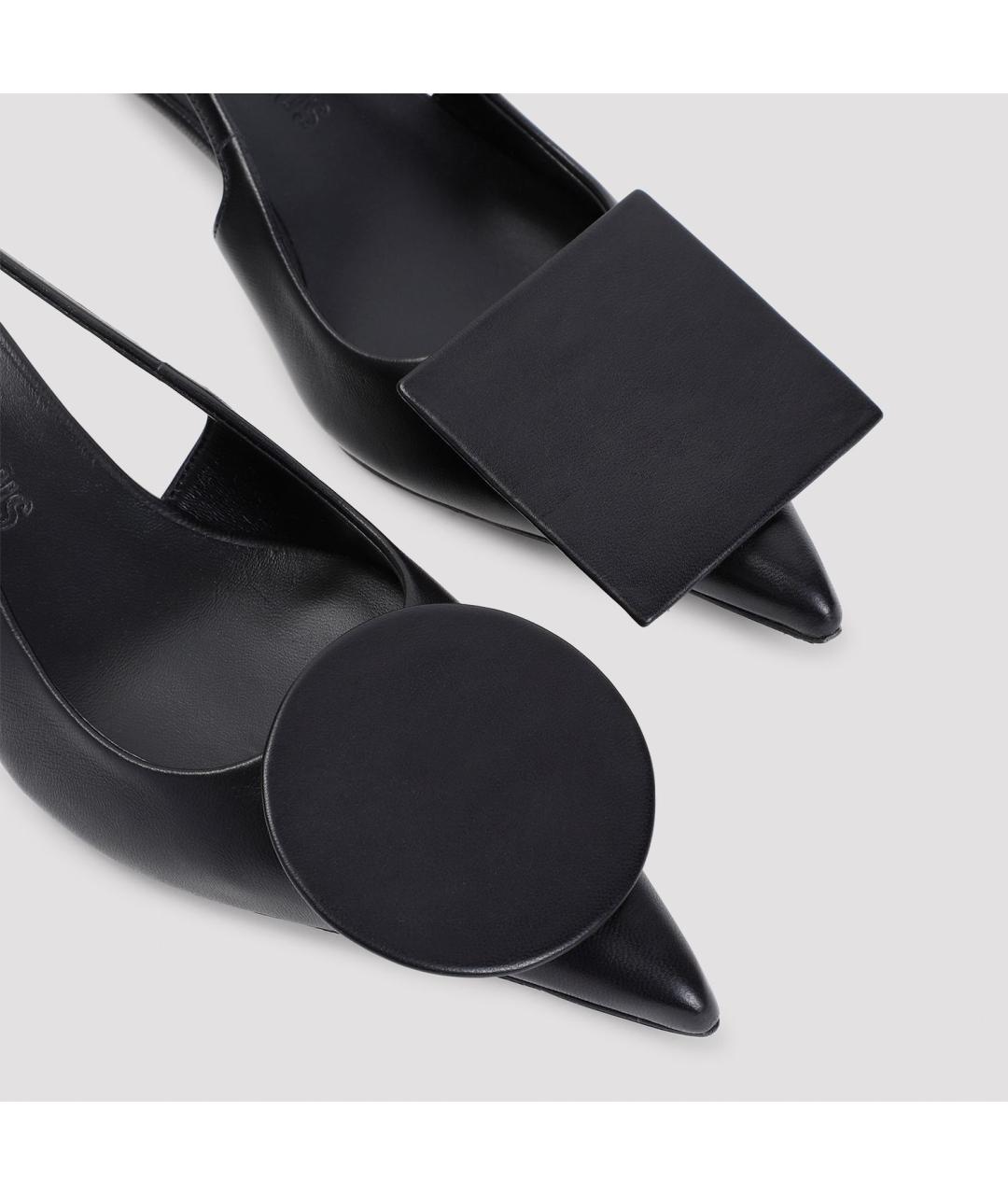 JACQUEMUS Черные кожаные туфли, фото 4