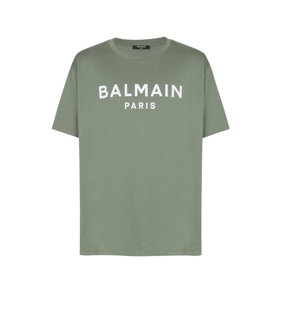 BALMAIN Зеленая хлопковая футболка, фото 1