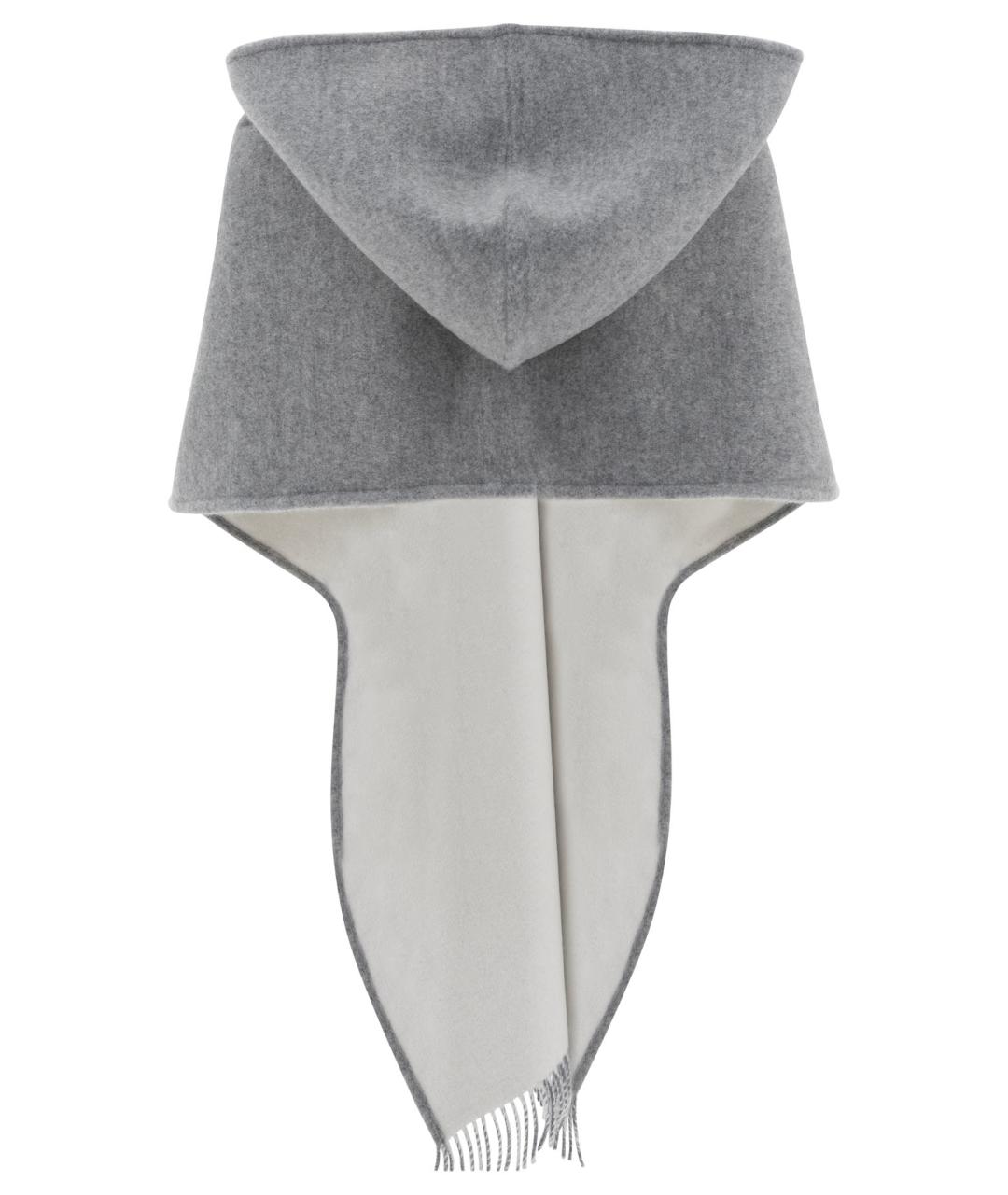 FERRAGAMO Серый шерстяной шарф, фото 2