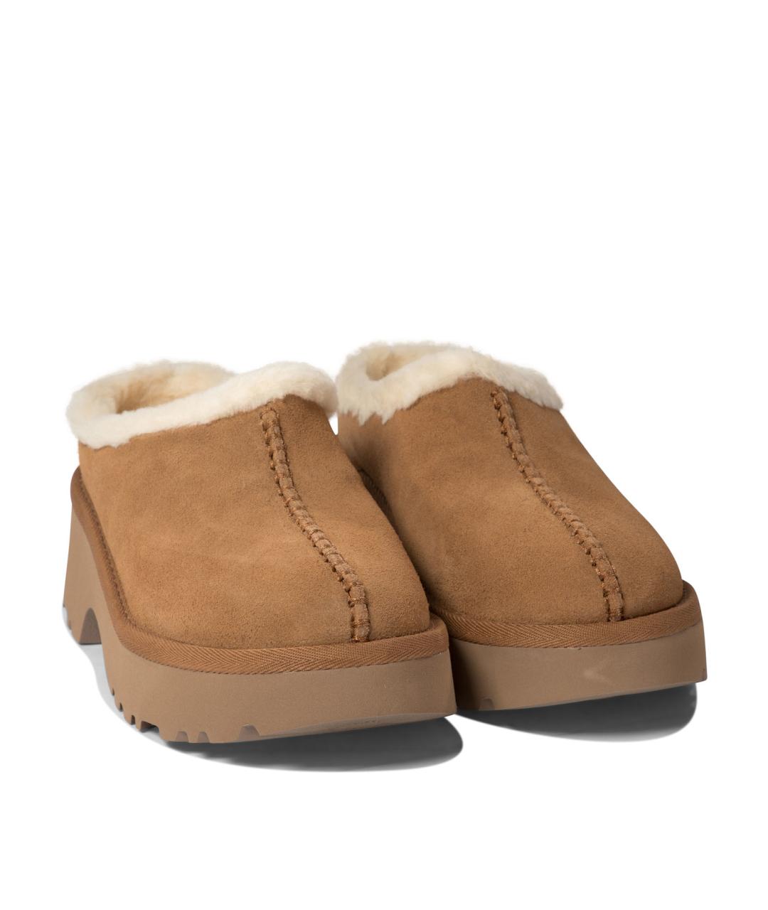 UGG AUSTRALIA Бежевые кожаные лоферы, фото 2