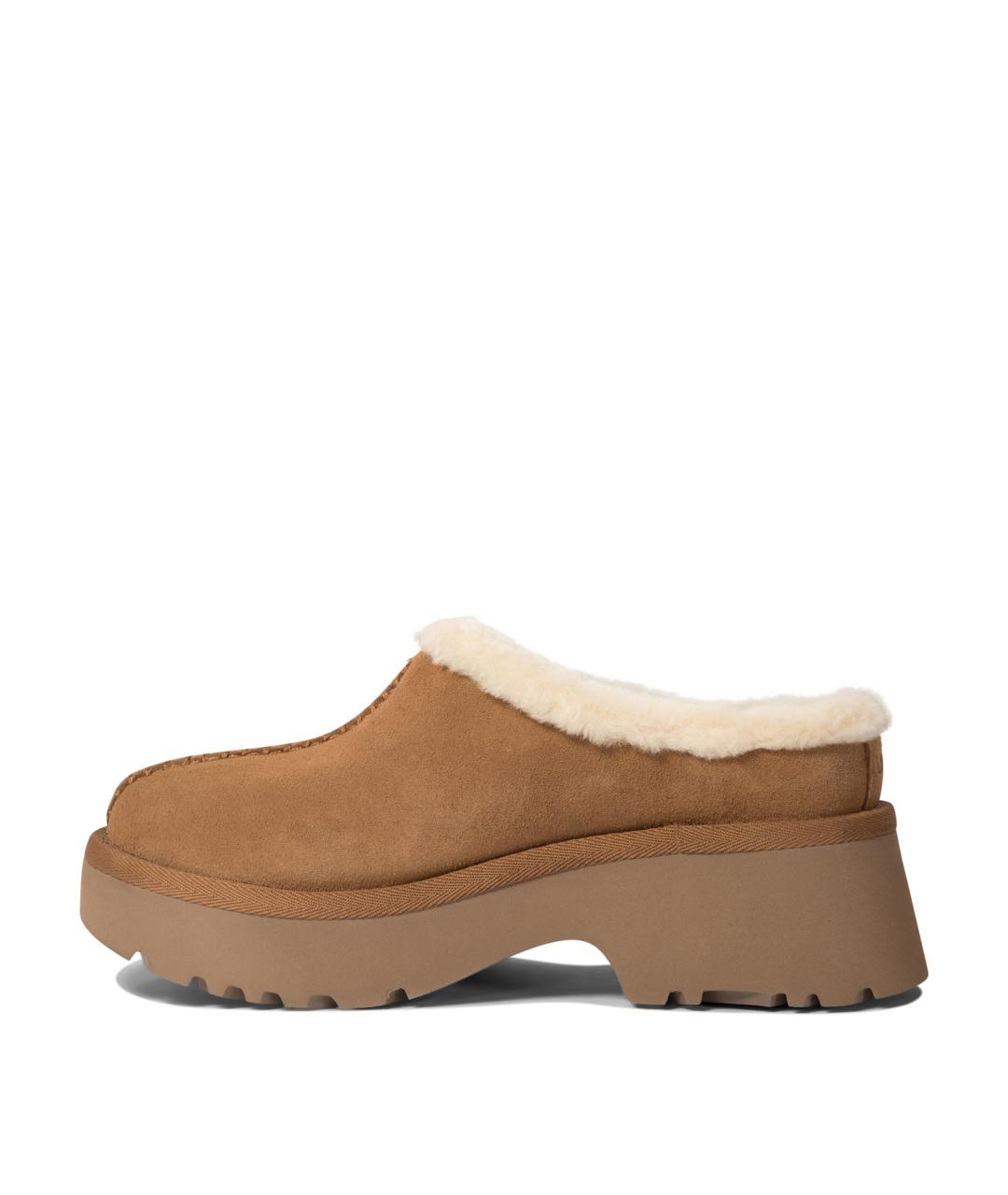 UGG AUSTRALIA Бежевые кожаные лоферы, фото 3