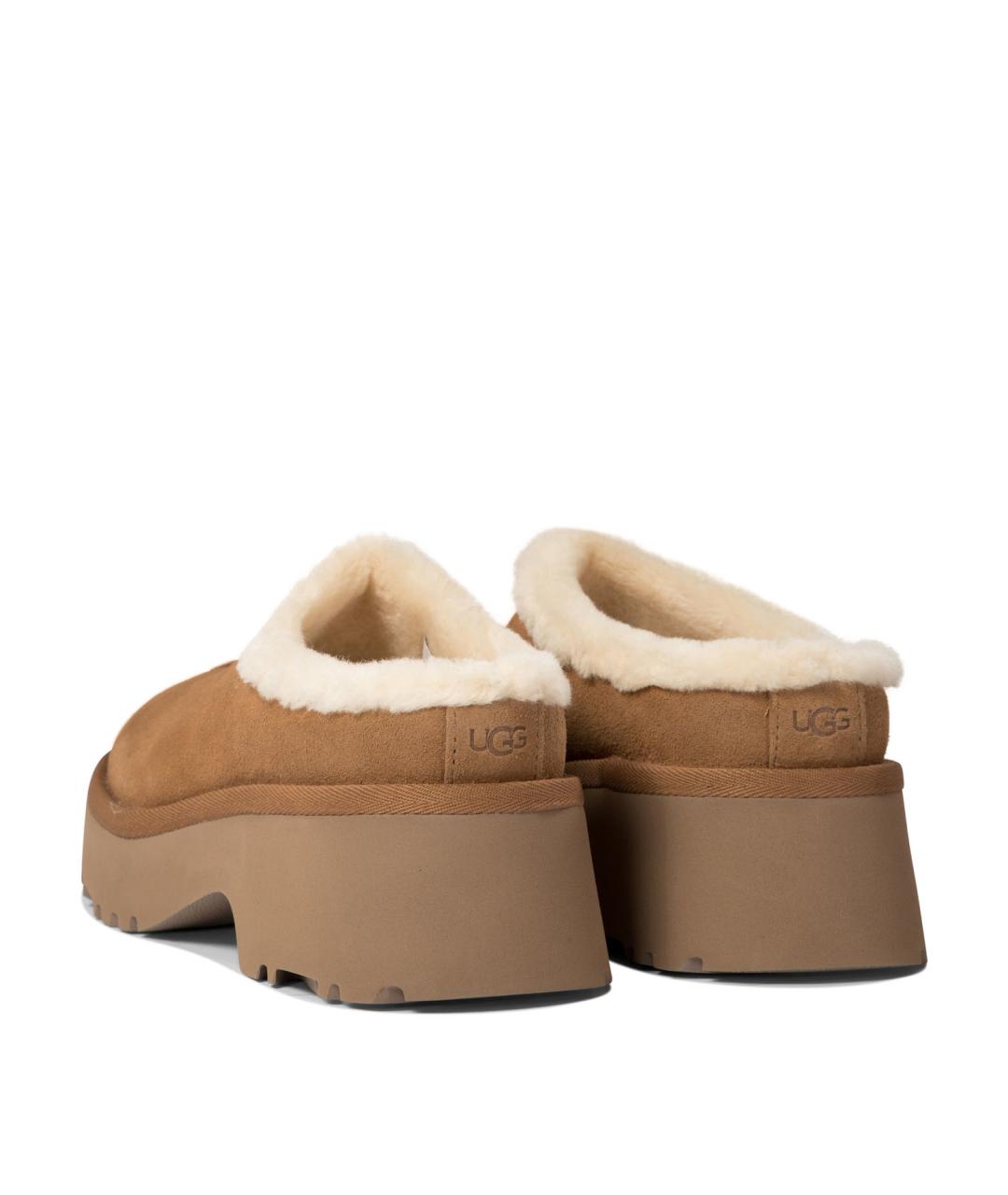 UGG AUSTRALIA Бежевые кожаные лоферы, фото 4