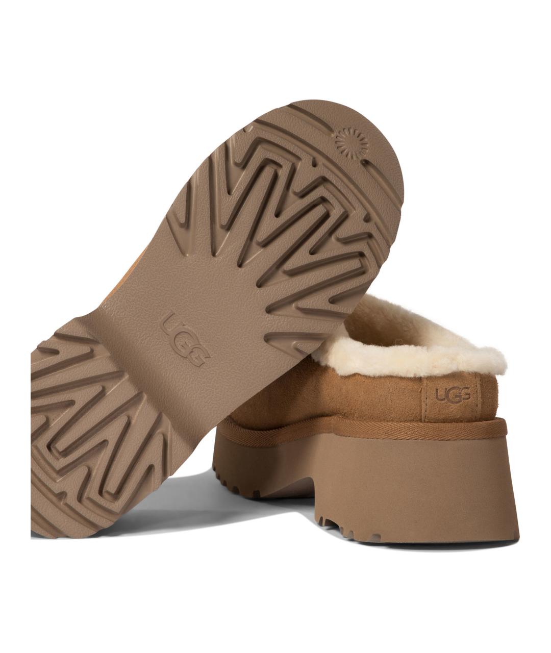 UGG AUSTRALIA Бежевые кожаные лоферы, фото 5