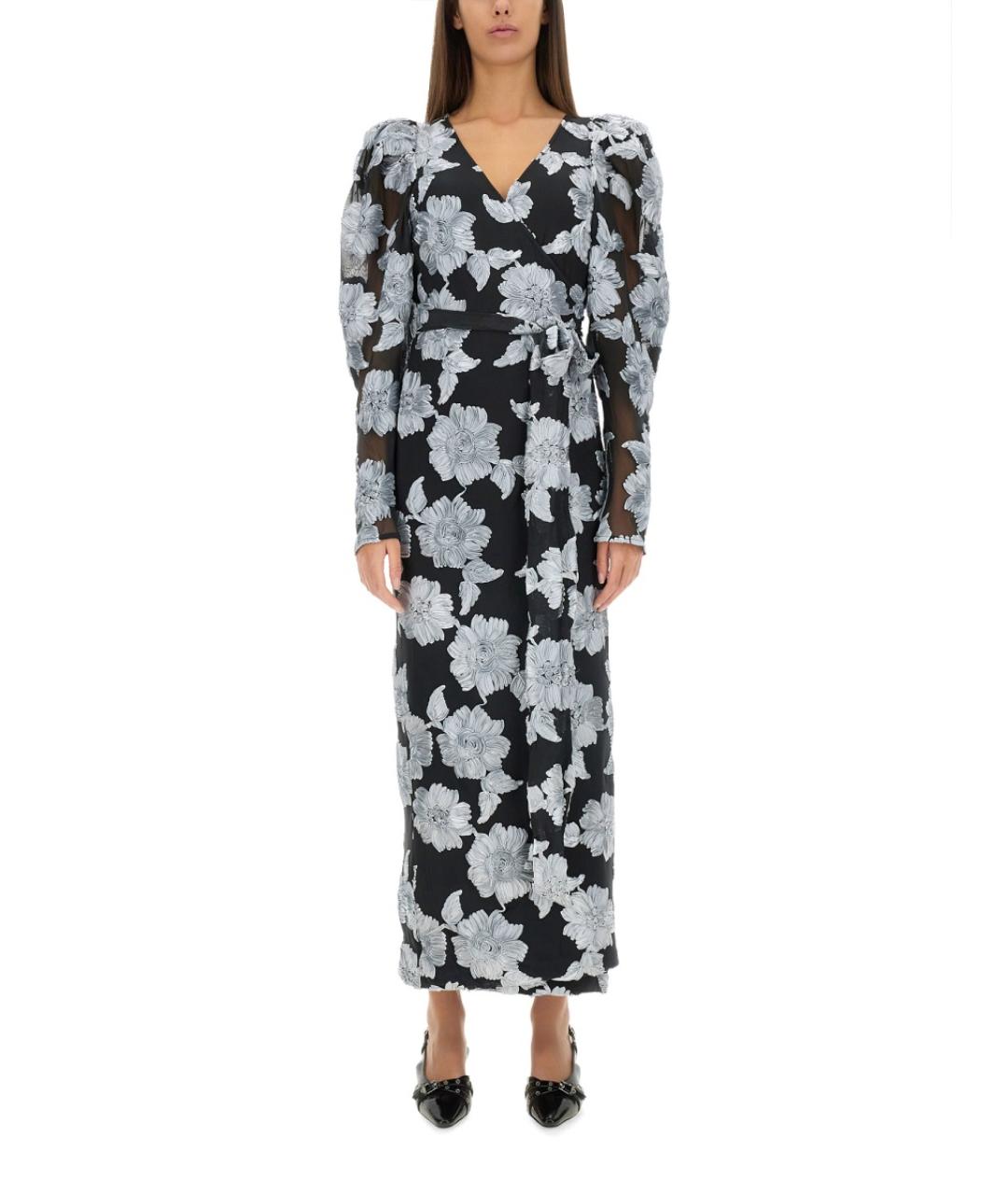 ROTATE Черное полиэстеровое повседневное платье, фото 2