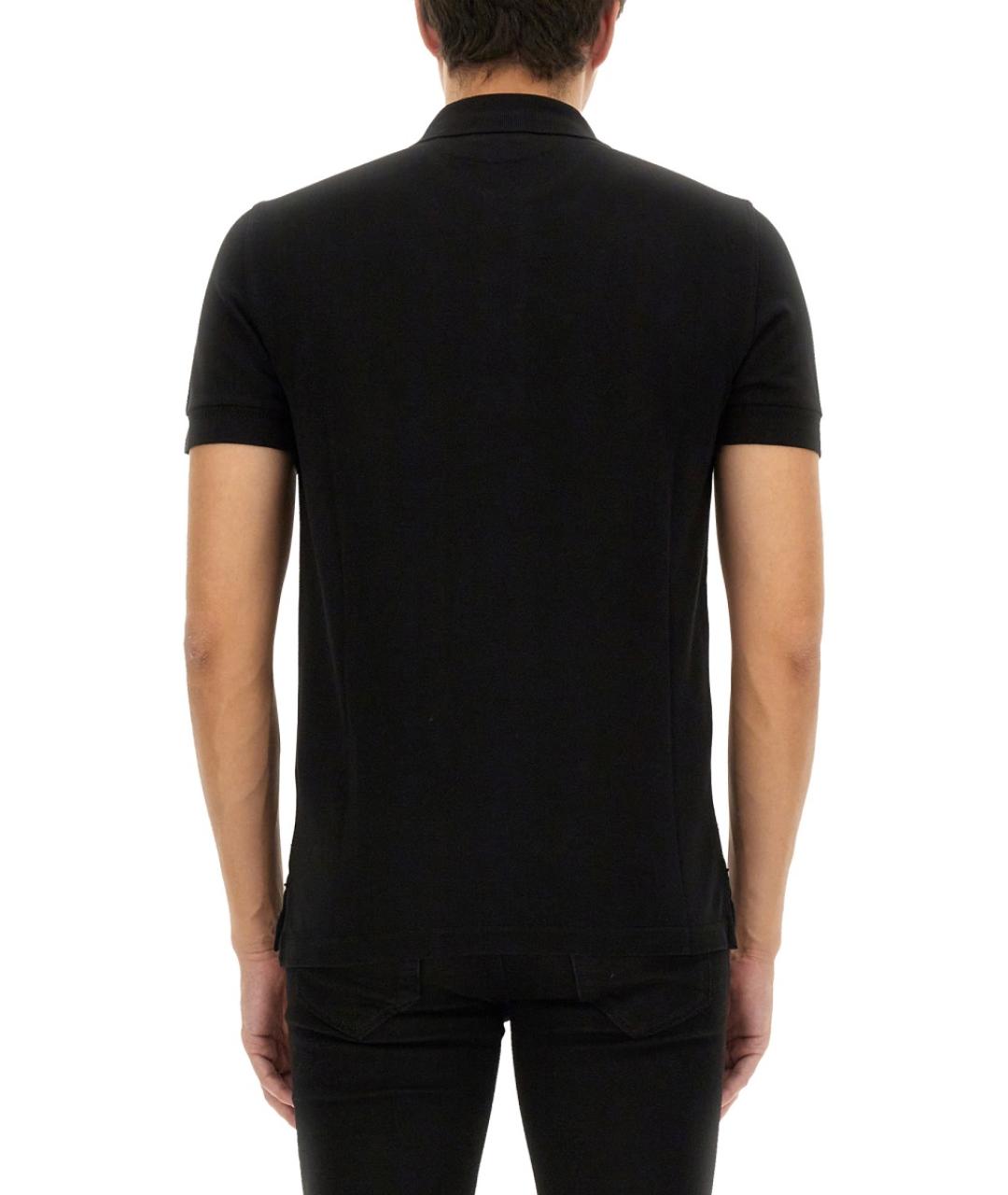 TOM FORD Черное хлопковое поло с коротким рукавом, фото 3