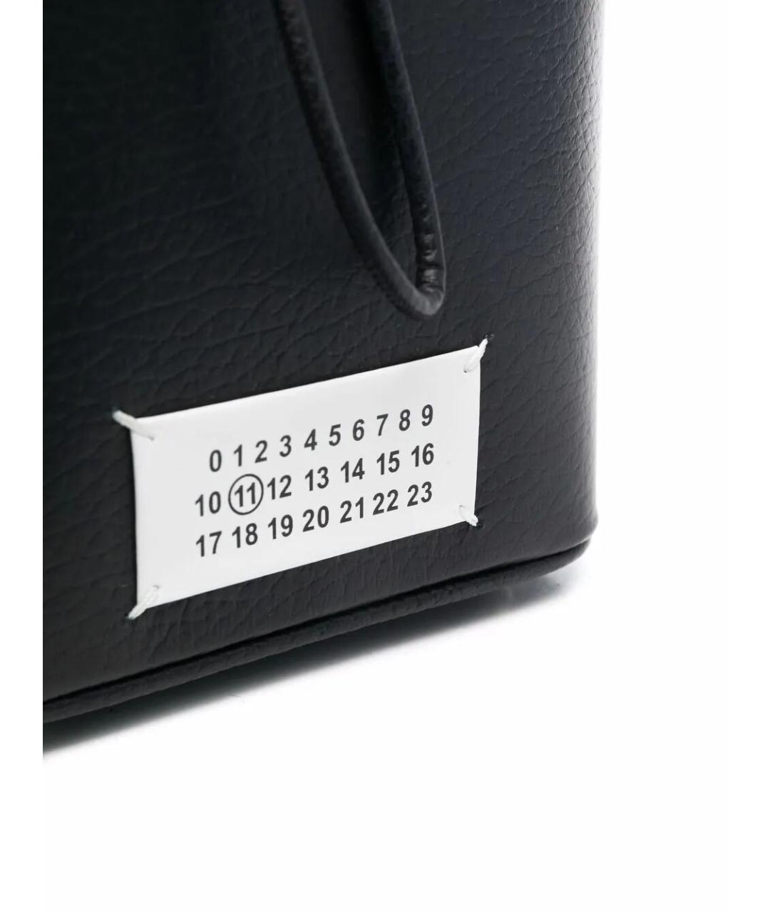 MAISON MARGIELA Черная кожаная сумка с короткими ручками, фото 3
